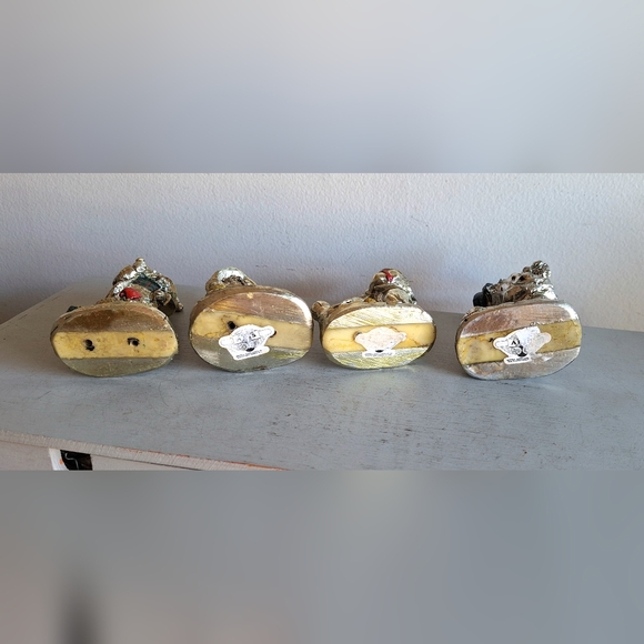 Set of 4 Santa Claus elves in silver - Picture 11 of 11